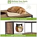 GUTINNEEN All-in-One Cat Litter Box Enclosure Hidden Litter Box Furniture with Cat Tree, Scratching Post, Cozy Cat Cave, Hanging Hammock, Storage Cabinet, Durable & Space-Saving (Brown)