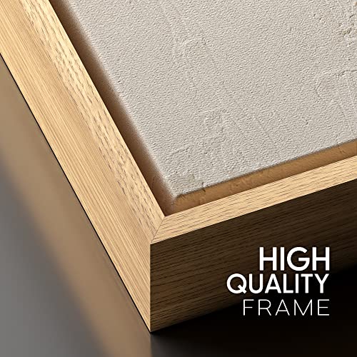 Signford Framed Canvas Print Wall Art Rustic Tan Paint Stroke Landscape Abstract Shapes Illustrations Modern Art Decorative Boho Relax/Zen Nordic For Living Room, Bedroom, Office - 24"X36" Natural #TOP3