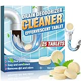 Pastiglie Deodoranti per Scarichi, 25 Pastiglie Pulisci Scarico Lavandino, Stura Lavandini e Scarichi, Deodorante Bagno che Rimuove Residui, Sporco e Odori da Cucina, Bagno e WC, Scorta per 1 Anno
