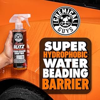 Chemical Guys HydroBlitz Ceramic Spray Wax with Carnauba - Hybrid Car Wax Spray Formula for Cars, Trucks, SUVs and RVs, Boosts Gloss, Protection & Water Beading on Paint, Glass and Wheels, 16 fl oz