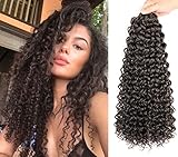 8 Packs 14 inch GoGo Curl Crochet Hair for Black Women Water Wave Curly Crochet Braiding Hair Ocean Wave Beach Curl Wavy Crochet Hair Extensions (Pack of 8, Dark Brown)