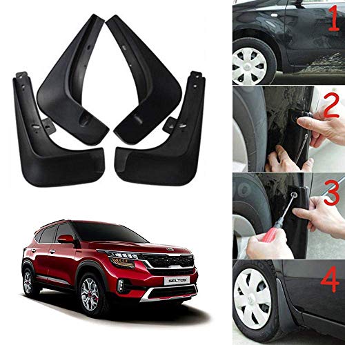 Image of Oshotto (O.E.M Fitting Cup Type) Mud Flap /Splash Guard Compatible with KIA Seltos 2019-2023 (T-I) (Set of 4)