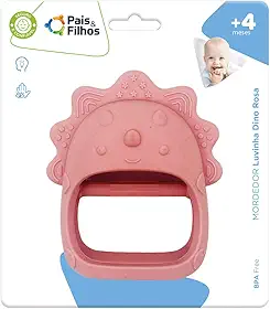 Mordedor Luva Dino em Silicone Rosa – Anti Queda para Bebê | +4 Meses