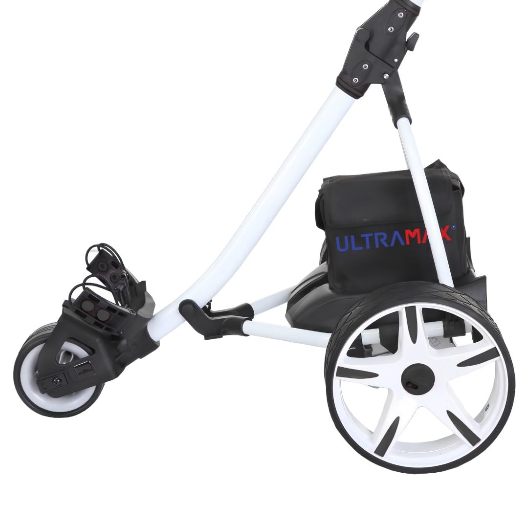 Ultramax Elektrischer Golftrolley mit Blei-Säure-Akku und Ladegerät | Gratis Zubehör | 9-Gang-Steuerung | Automatische Distanz | Leichtes Faltbares Aluminium