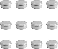 Vista 11 de Othmro 12 latas redondas de metal de 1.4 onzas, latas de aluminio, envases recargables de 1.4 fl oz, latas de lata con tapa de tornillo