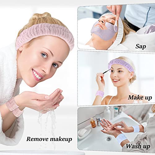 Polsini Spugna per Skincare,Fascia Capelli Donna