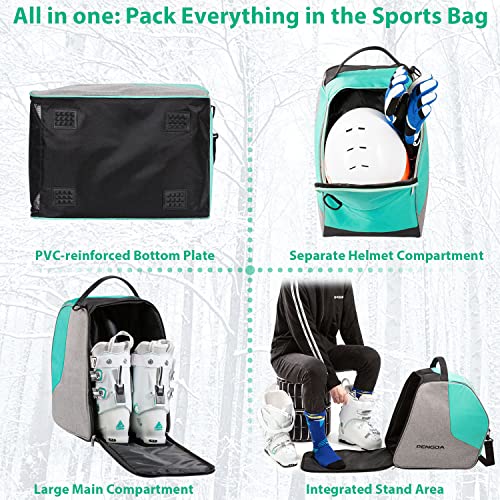 Pengda Ski Boot Bag -Ski Boots Snowboard Boots Bag Waterproof Travel Boot Bag For Ski Helmets, Goggles, Gloves, Ski Apparel & Boot Storage(2 Separate Compartments) (Grey Green) #TOP5