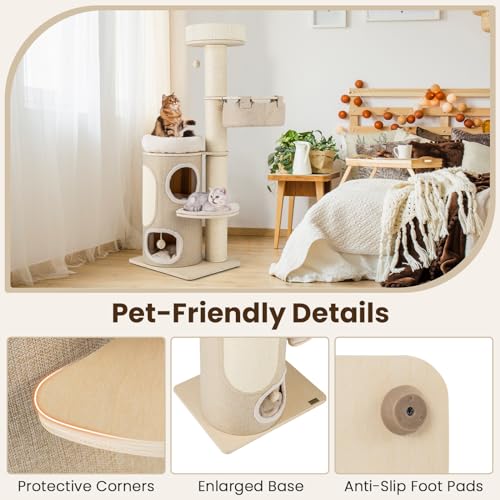 Torre de Gato de Madera Multi-Nivel 61 Pulg miniatura 6