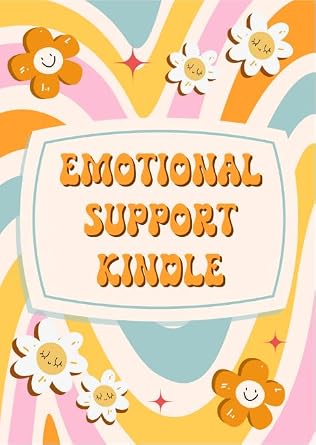 Emotional Support Kindle Case Insert, Retro Booklike E-reader Cover, Cute Groovy Kindle Case Insert, Book Lovers Accessories, Cozy Reading Gifts, Booklike E-reader Accessories 11th Generation Paper