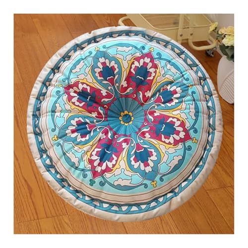 ILiemao Sitzkissen für Stuhl Garten Küchenstuhl Boden Draußen mit Griff, Outdoor 45 cm, Sitzkissen Rund, Stuhlkissen für Bank, Sitzauflage, Bodenkissen Boho, Sitzerhöhung Stuhl, Sesselauflage(R8)