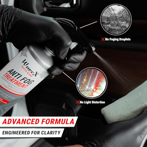 Image of Wavex Anti Fog Treatment for Car Interior Glass, Helmet Visor & Spectacles | Prevents Fogging & Condensation | Clear Streak-Free Visibility | Interior Use Only | 125ml