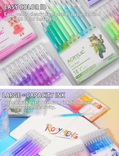 Set de 100 bolígrafos acrílicos gel colores vivos miniatura 6