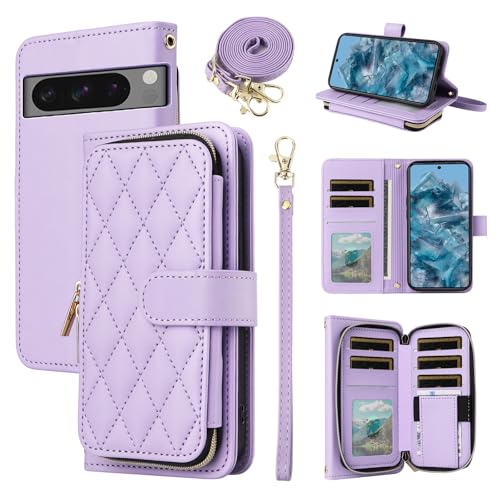 Housse Pixel 8 Pro portefeuille avec bandoulière pour femme active