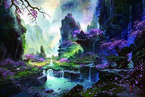 Losmmney 1000 Pieces Wooden Jigsaw Puzzles, Mountain Stream Waterfall Landscape Adult Puzzles Toy, Challenge Brain Game Kids Adults Toys Wooden Jigsaw Puzzles #TOP2
