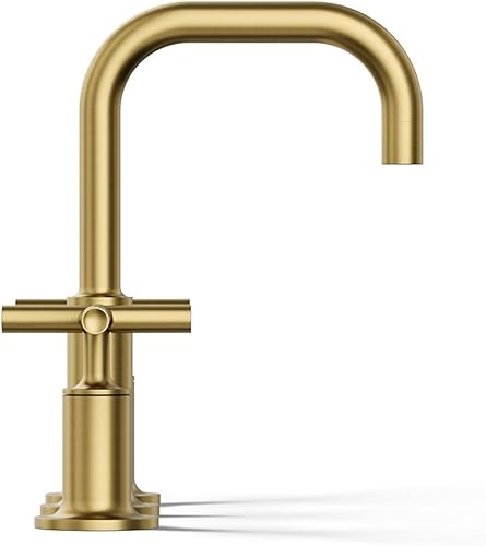 Miniatura 7 de KOHLER K-14406-3-2MB Purist - Grifo de lavabo de baño con asas de cruz baja, latón cepillado vibrante Latón cepillado vibrante.,Vibrant Brushed