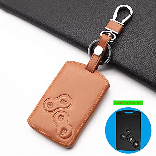 Auto Sleutelhanger, lederen Autosleutel Cover 4 Knoppen Smart Key Case, voor Renault Clio Logan Megane 2 3 Koleos Scenic… - Image 3