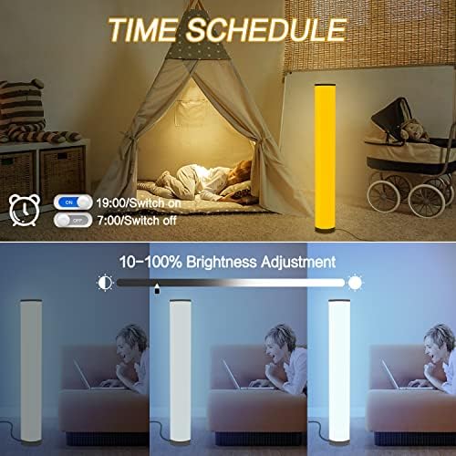 2 Packs LED Floor Lamp, RGB Color Changing Corner Lamp, Modern Atmosphere Standing Lamps, Bluetooth App Music Sync & Remote Control, Dimmable Smart LED Floor Lamps for Living Room, Bedroom, Party