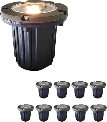 MALORY Low Voltage Landscape Well Lights - 12V Outdoor In-Ground LED Lighting For Pathway & Garden