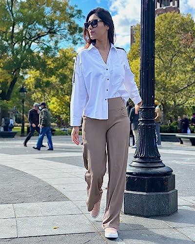 Image of Promover Wide Leg Pants Woman Yoga Pants with Pockets Stretch Loose Casual Lounge Sweatpants Petite /Regular /Tall
