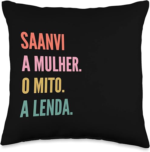 Funny Portuguese First Name Design - Saanvi Throw Pillow