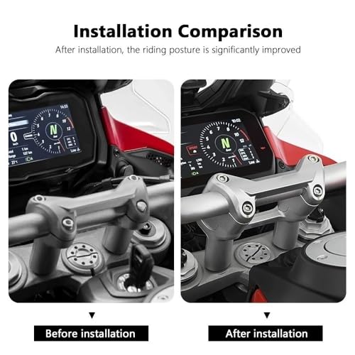 Elevador de manillar de aluminio mecanizado para Multistrada V4 abrazadera robusta 7