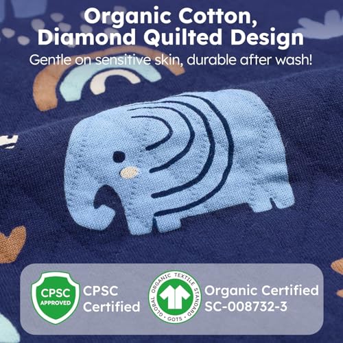 Image of Yoofoss Baby Sleep Sack 18-24 Months 1.0 Tog Long Sleeve Sleep Sack Organic Cotton Wearable Blanket for Toddlers 2-Way Zipper Quilted Sleeping Sacks(X-Large)