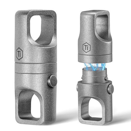 KeyUnity Titanium Magnetic Quick Release Keychain One-Hand Detachable Connector for Car Keys USB Drives and EDC Gear KA48 Large-2 Pack