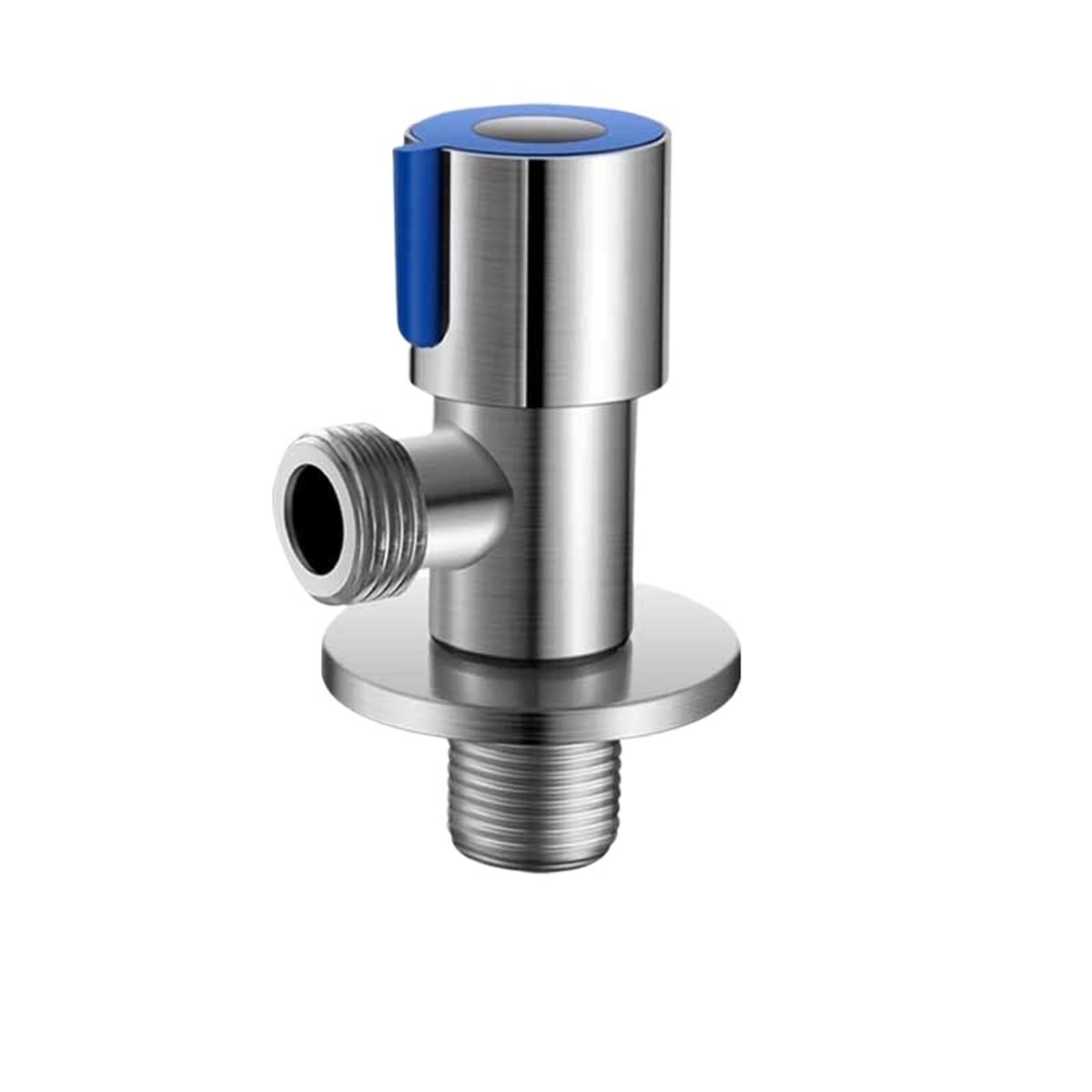 Bvhisehp Style 1 Blue Stainless Steel Hot Cold Water Angle Stop Valve G1/2 Thread Water Inlet Shut Off Valve For Bathroom Kitchen Sink Basin Faucet(Style 1 Blue)