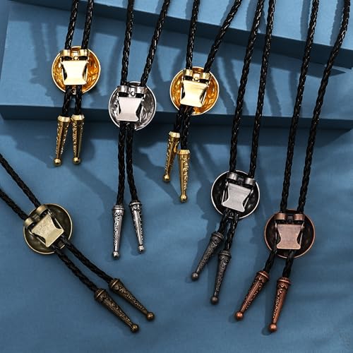 Image of GelConnie Floral Bolo Tie for Men Womens Bolo Tie Necklace Native American Black Men's Bolo Ties Western Cowboy Bolero Ties