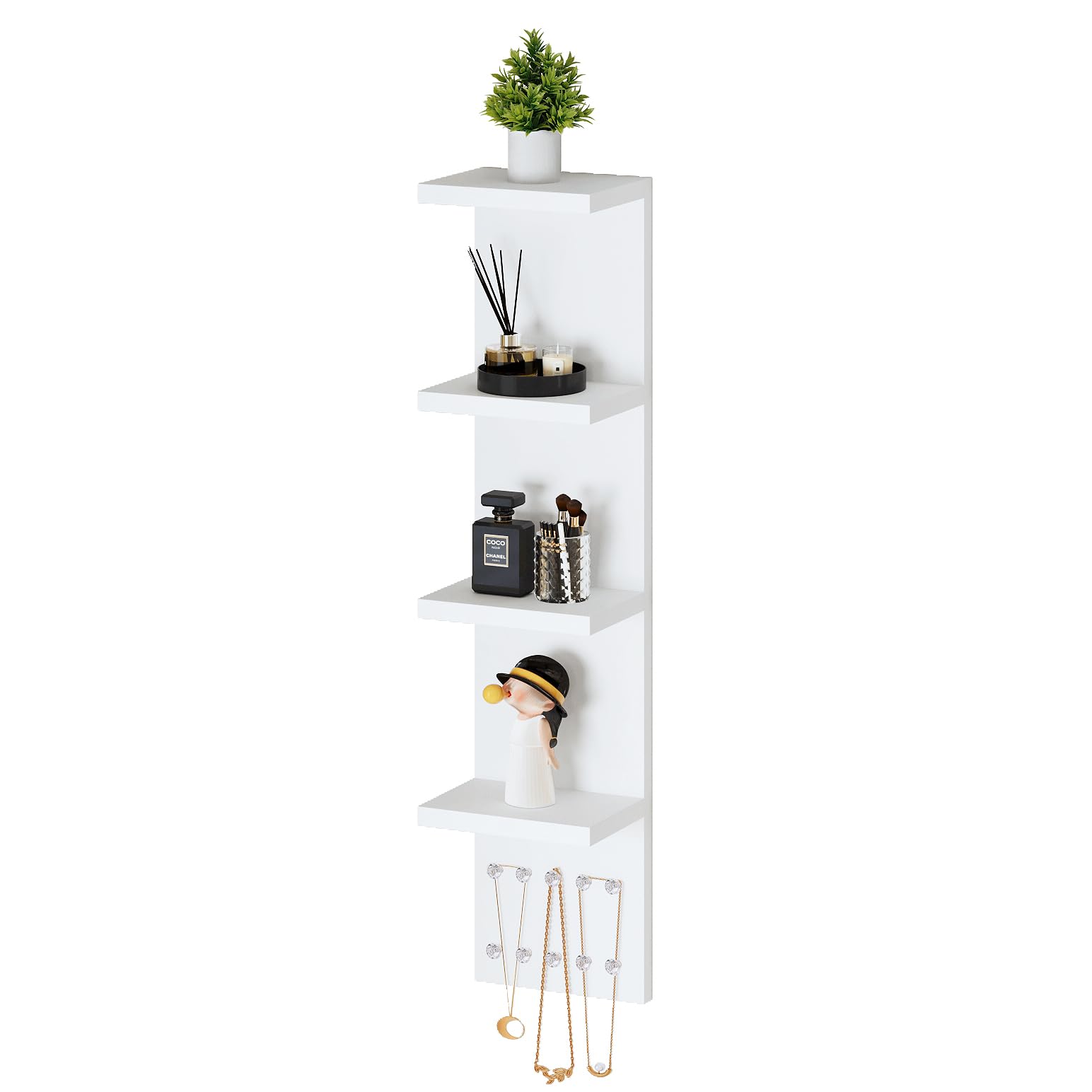 Amazon.com: LitaEther 4 Tier White Lack Shelf Vanity Wall Shelf