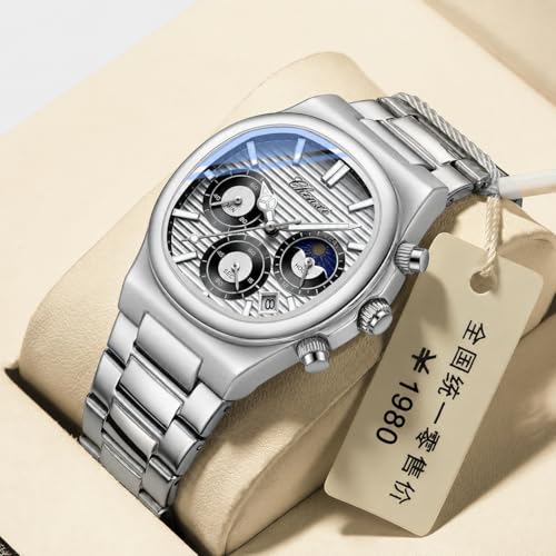 Image of Gosasa Fashion Men's Watches Date Business Watch Stainless Steel Luxury Style Luminous Quartz Waterproof Analog Display Male Wristwatch