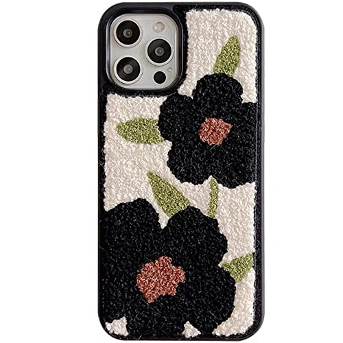 Coque iPhone 12 anti-choc et antidérapante avec motifs fleurs douces en TPU