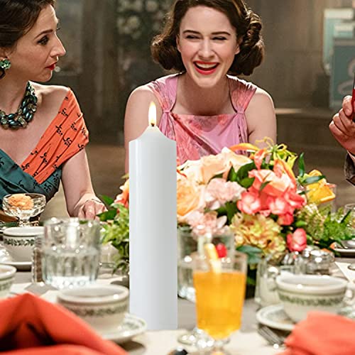 White Pillar Candles 2X8 Inch Unscented Candle Dripless Clean Burning Smokeless Dinner Candle - Perfect For Wedding Candles, Parties And Special Occasions #TOP4