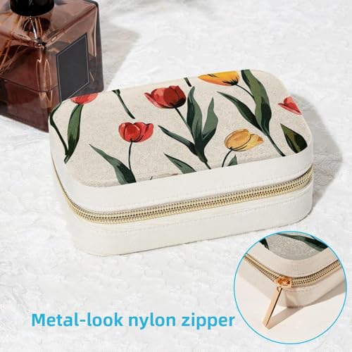 Boîte à bijoux portable tulipe pour bague et collier femme - 7