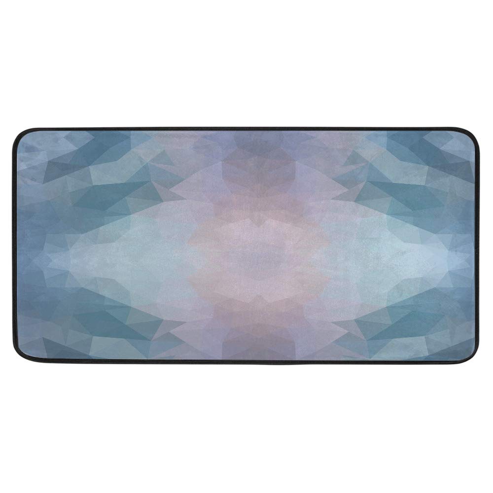 Tapis de cuisine rembourré bleu pour bureau assis-debout