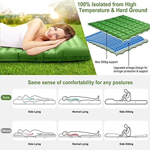 Jemulice Sleeping Pad For Camping - Inflatable Sleeping Mat With Pillow Built-In Pump, Compact Ultralight Camping Pad, Camping Sleeping Pads For Camping Backpacking Hiking Traveling Tent #TOP1