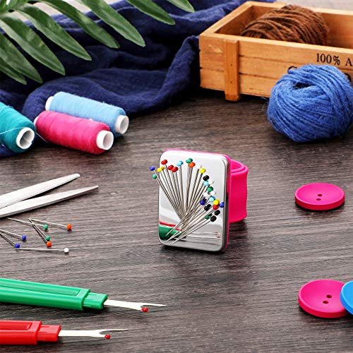 image for Patelai 8 Pieces Magnetic Wrist Sewing Pincushions with Stainless Stee