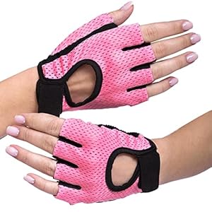 GWAWG 1 Pair Gym Gloves with Wrist Strap Elastic Back Mesh for Full Palm Protection, Lightweight Breathable for Women weightlifting, Home Gym, Cycling, Mountaineering, outdoor sports