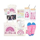 JTENGTOP 15 Year Old Beautiful Teen Girl Gift Ideas, Birthday Gifts for 15 Year Old Beautiful Teen Girl, 15th Birthday Decorations Basket of 6