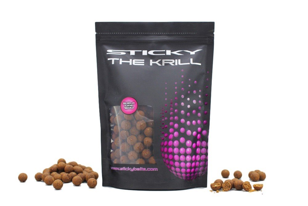Sticky The Krill Boilie, Light Brown, 16 mm