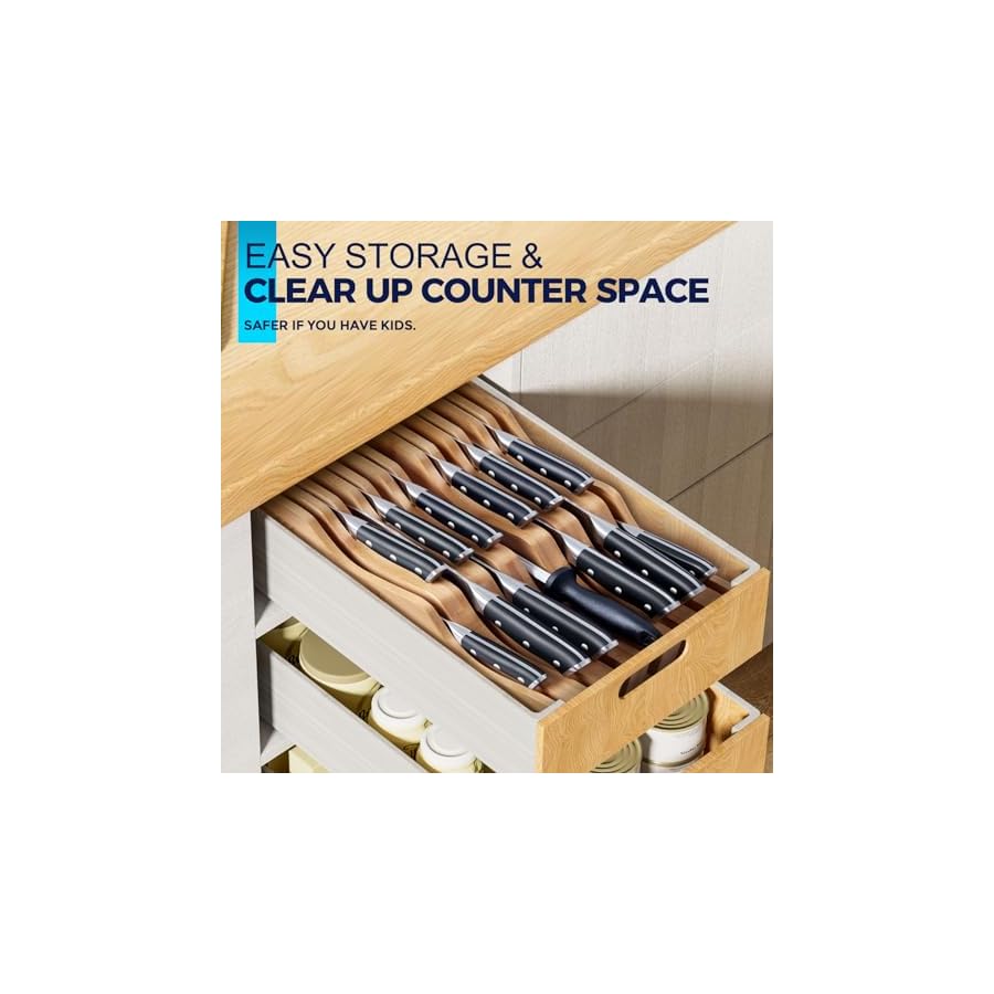 14-Pcs-Kitchen-Knife-Set-with-In-Drawer-Bamboo-Knife-Organizer-7-Chef-Knives6-Serrated-Steak-KnivesKnife-SharpenerUltra-Sharp-Chef-Knife-Set-with-Full-Tang-Design 14 Pcs Kitchen Knife Set with In-Drawer Bamboo Knife Organizer- 7 Chef Knives,6 Serrated Steak Knives,Knife Sharpener,Ultra Sharp Chef Knife Set with Full-Tang Design…