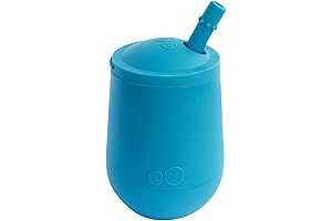 ezpz Mini Cup + Straw Training Cup (Blue) - 100% Silicone