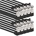 Produktbild 1aTTack.de 366169 Cat.6 Netzwerkkabel Winkel 90 Grad 1m - schwarz - 10 Stück - Cat6 Patchkabel (SFTP PIMF) 1000Mbit/s Rj 45 Stecker - 10 x 1m Meter schwarz