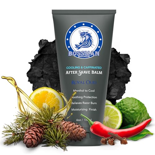 Bossman Cooling &amp; Caffeinated After Shave Balm for Men - Royal Oud Scent