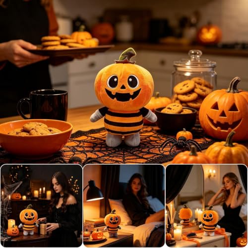 Cojín lumbar de peluche de Halloween suave para sofá y dormitorio 4