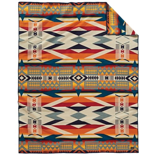 Pendleton Jacquard Unnapped Blanket, Wool Cotton...