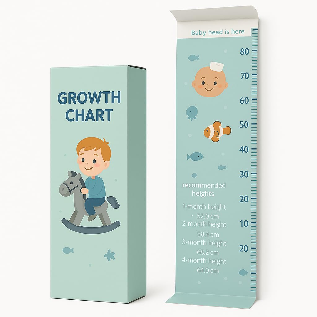 Nazarian's Finest Baby Growth Chart Height Ruler, Ocean Theme Wall Decor, 80cm Measurement Scale,