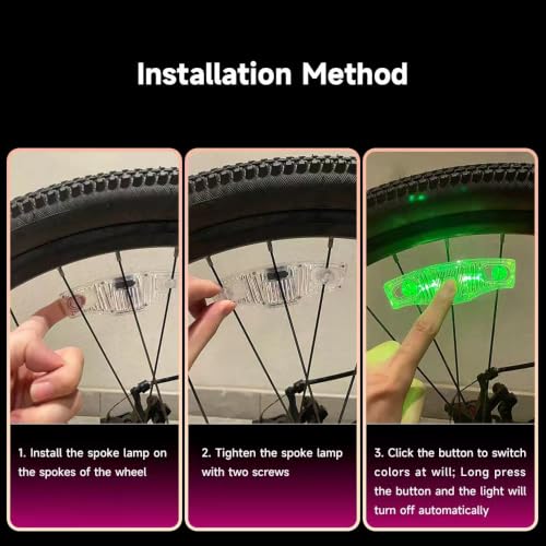LED Rechargeable 9-Color Spoke Lights