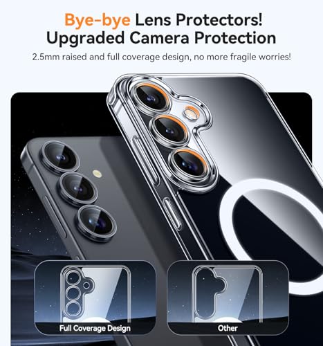 Image of CANSHN Designed for Samsung Galaxy S25 Case (2025) [Full Camera Protection] [Compatible with Magsafe], Crystal Clear