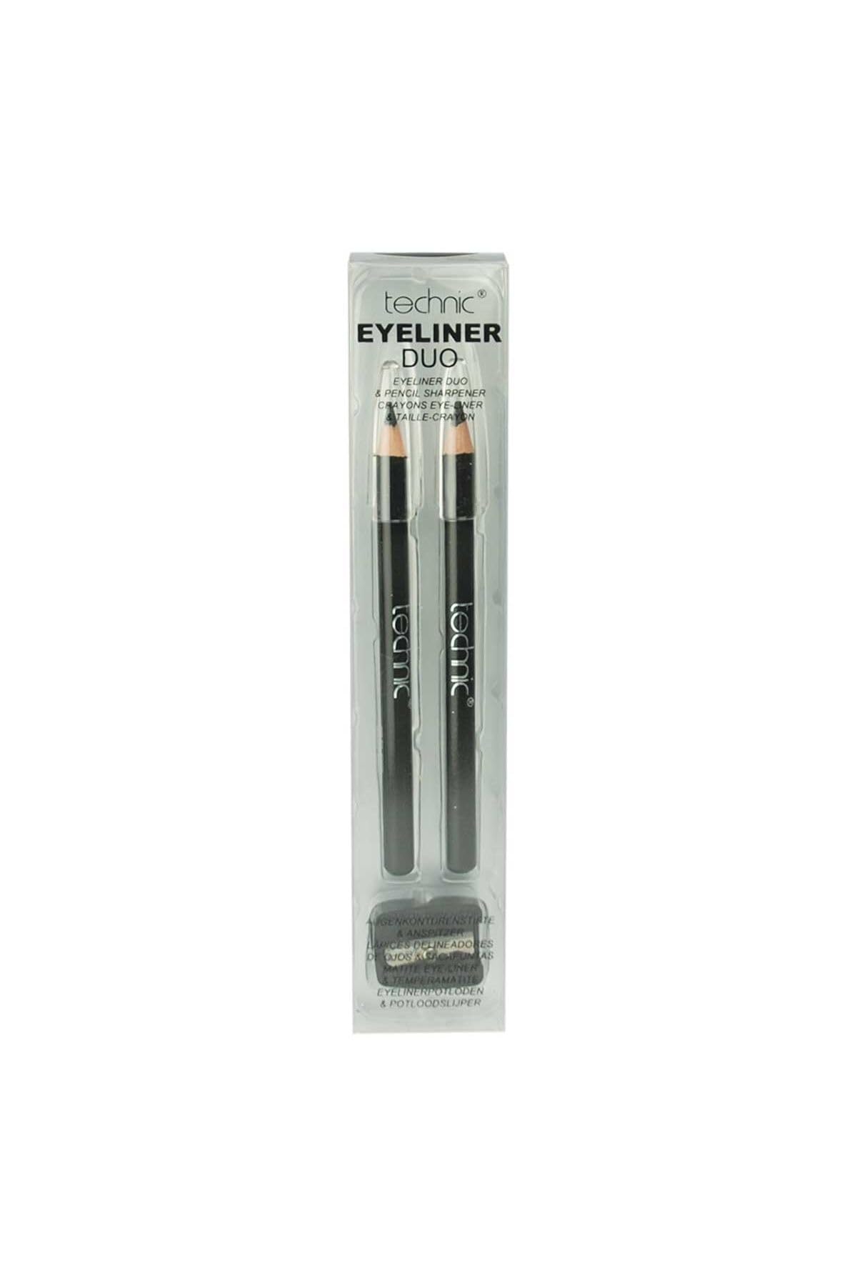 Technic Black Duo Eyeliner Pencils And Sharpener Set Boxed